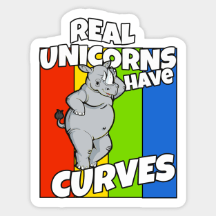 Real Unicorns Have Curves Sticker